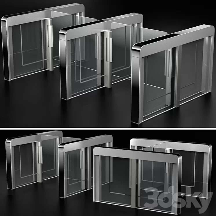 Sensor sliding gate turnstiles 3D Model