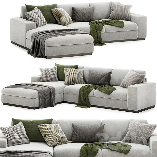 sepia corner sofa 3D Model