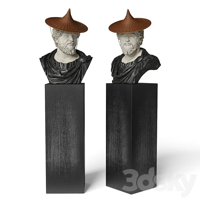 Septimius bust with hat 3D Model