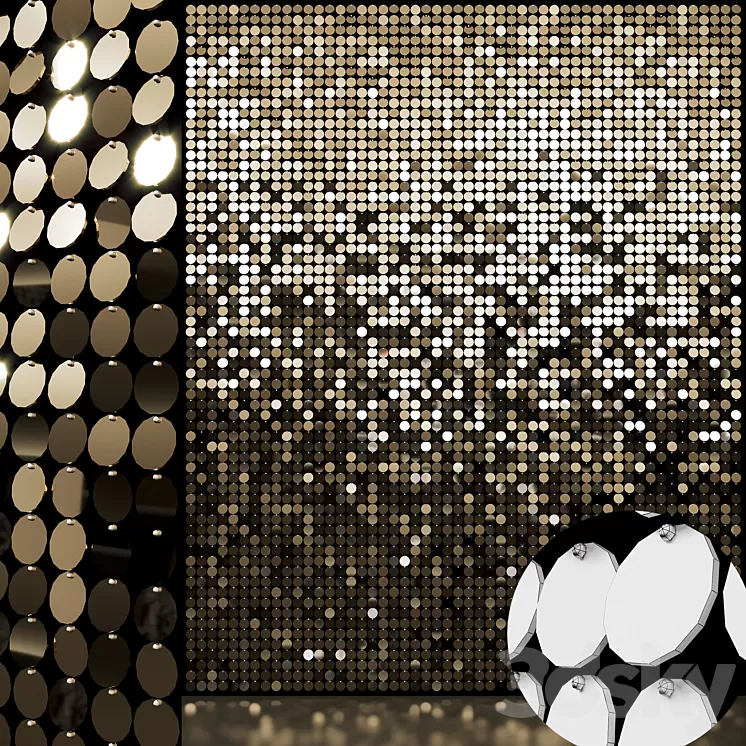 sequins decorative wall 01 3D Model