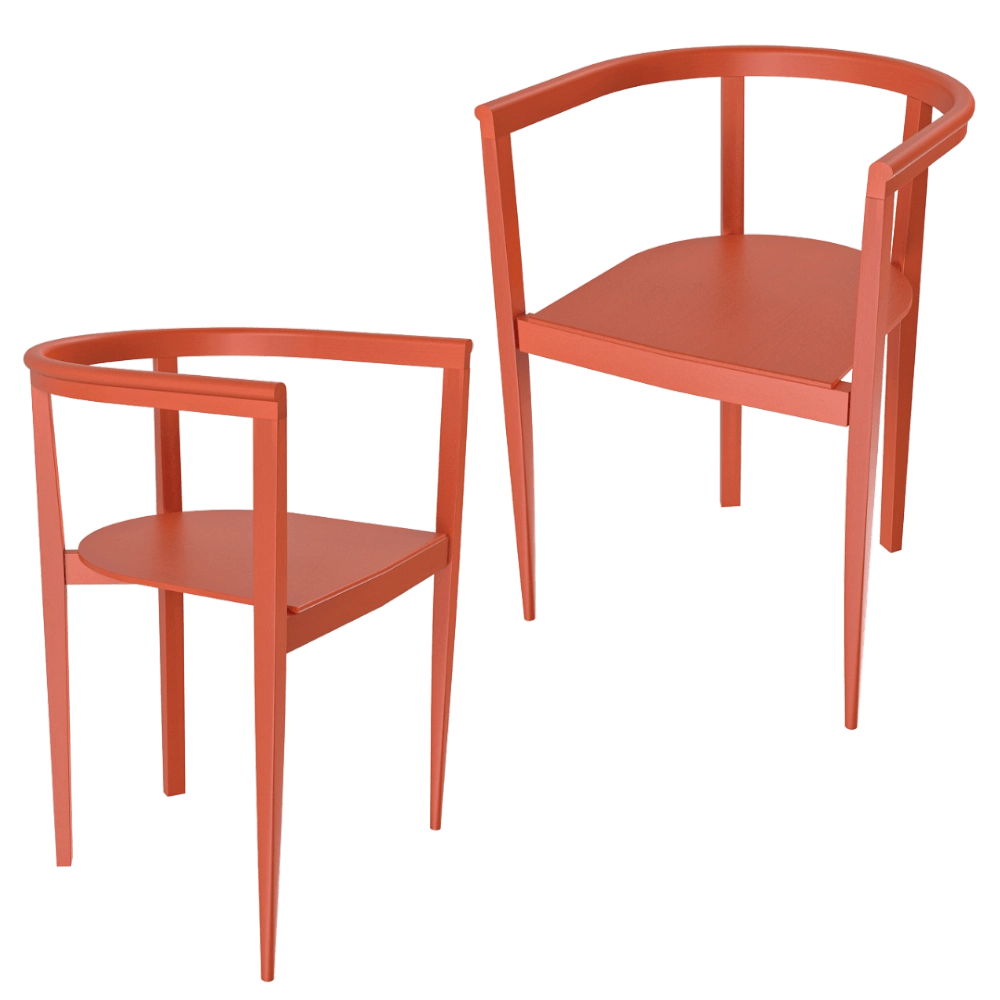 Serax - Chair beech orange Elé 3D Model