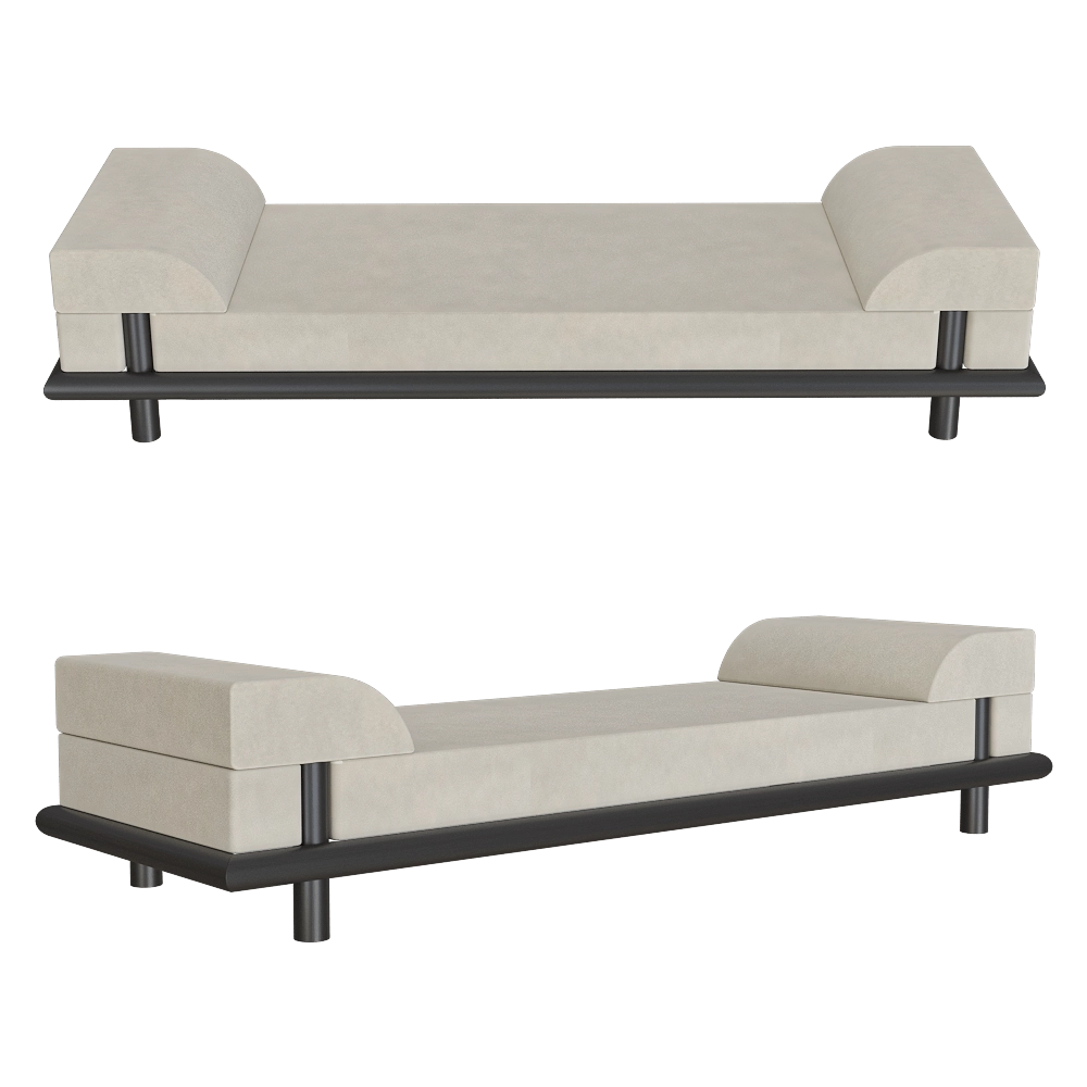 Serax - Daybed coco natural + frame oak stained black Beth 3D Model