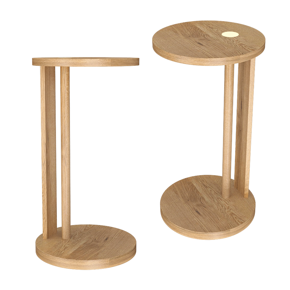 Serax - Side table L with LED light oak light brown Aura 3D Model