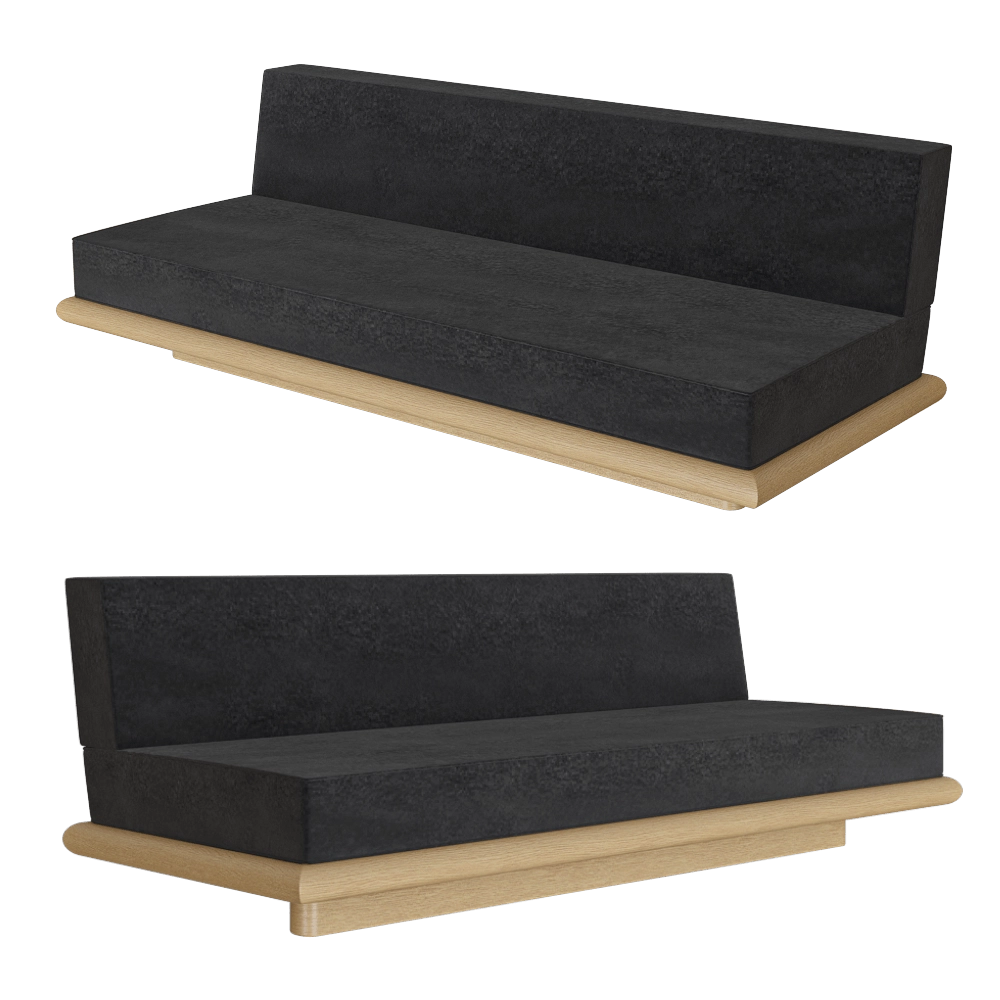 Serax - Sofa licot black + frame oak natural Ono 3 3D Model