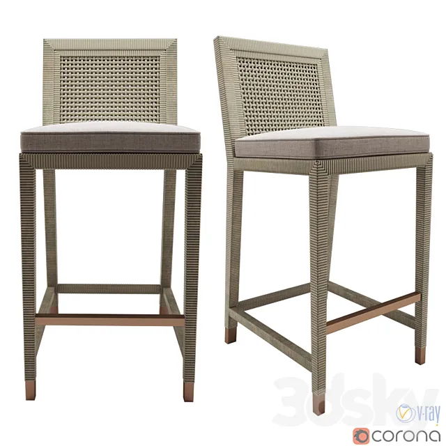 Serena and Lily Balboa counter stool 3D Model