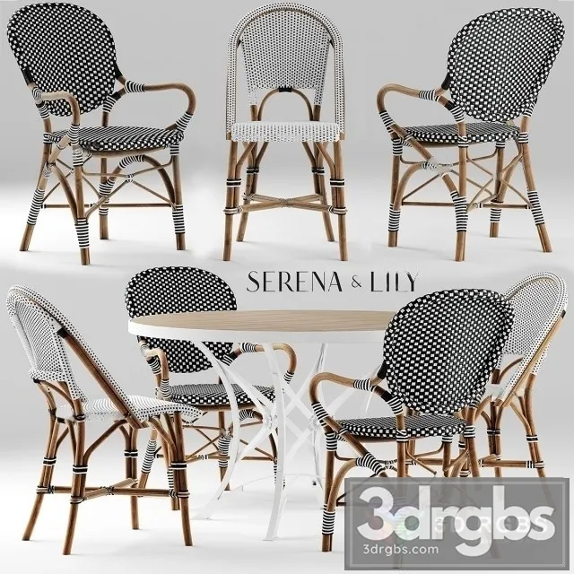 Serena Lily Table and Chair 3D Model Free