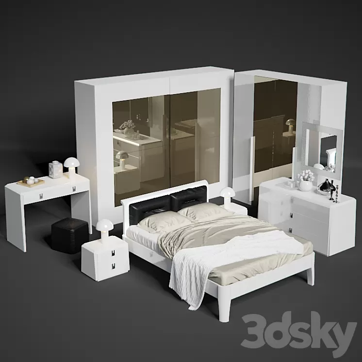 Serenissima bedroom Prisma nero 3D Model
