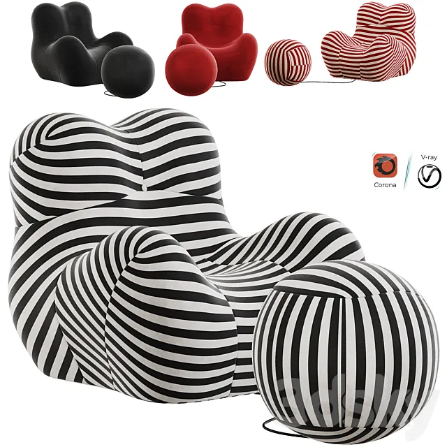 Serie Up 2000 armchair 3D Model