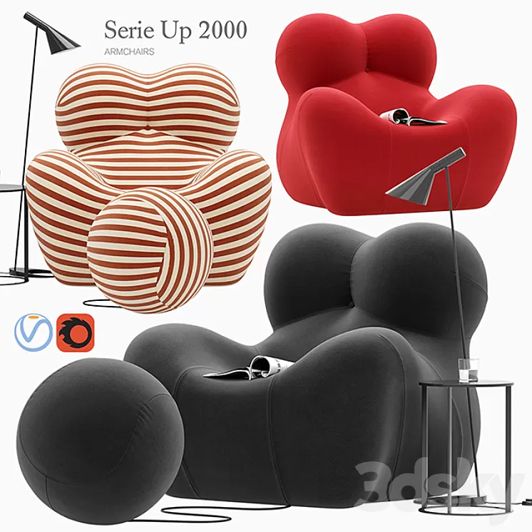 Serie Up 2000 armchair 3D Model