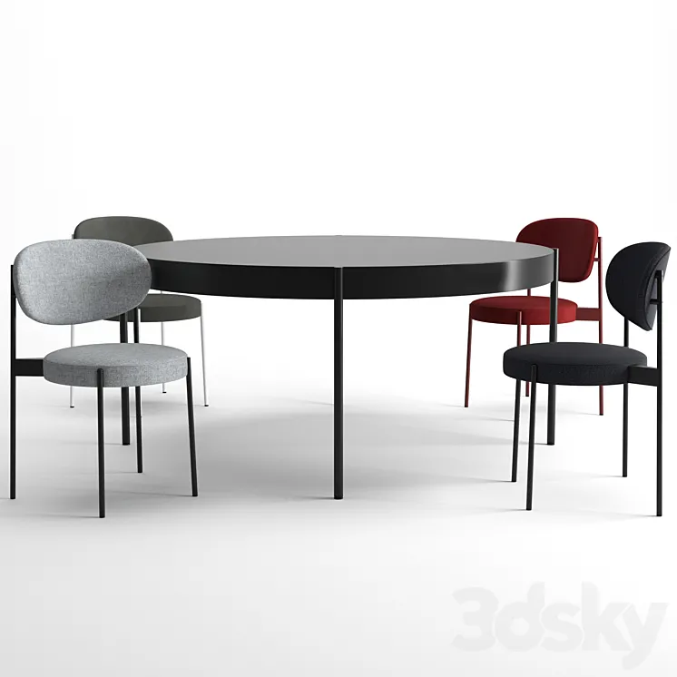 Series 430 Chair + Table By Verpan 3D Model Free