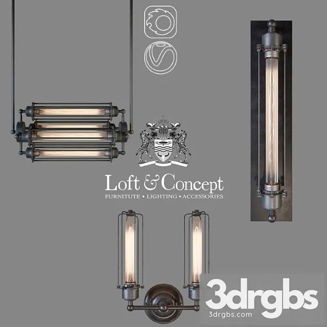 Series Loft Industrial Edison Cage 3D Model Free