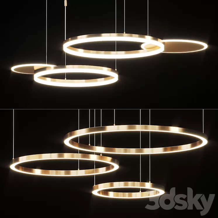 Series of LED ring light combinations 3D Model