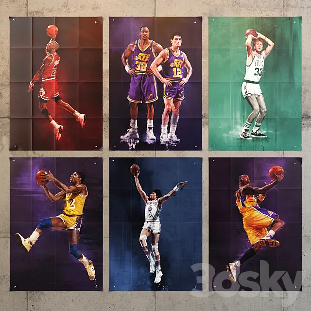 Series of posters - posters "NBA Legends" 3D Model