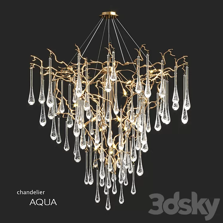 Serip Aqua 19 Lamp Funnel Bespoke Chandelier