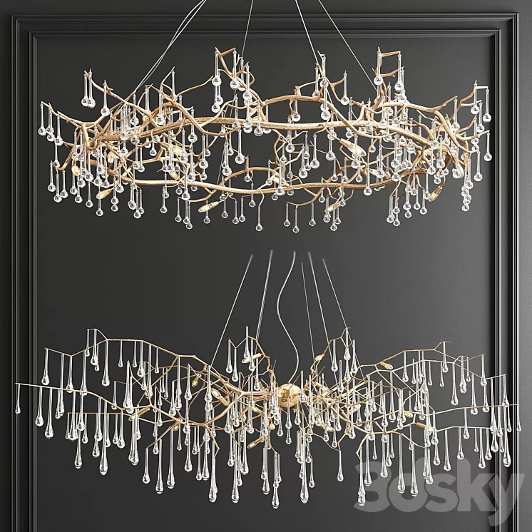 Serip Bijout Chandelier - 2 types 3D Model