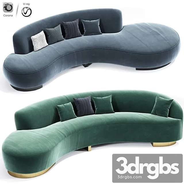 Serpentine Sofa And Freeform Curve Vladimir Sofa Set 3D Model Free