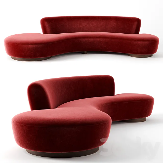 Serpentine Sofa by Vladimir Kagan 3DModel
