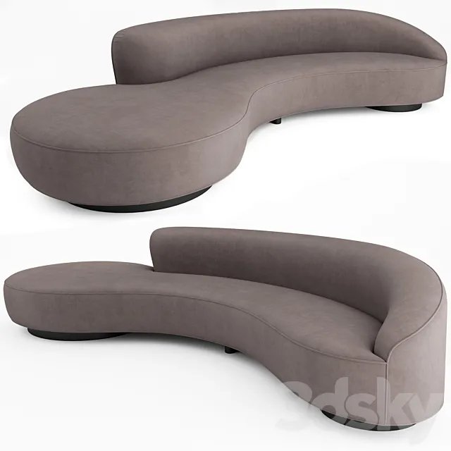Serpentine Sofa with Arm - Vladimir Kagan 3DModel