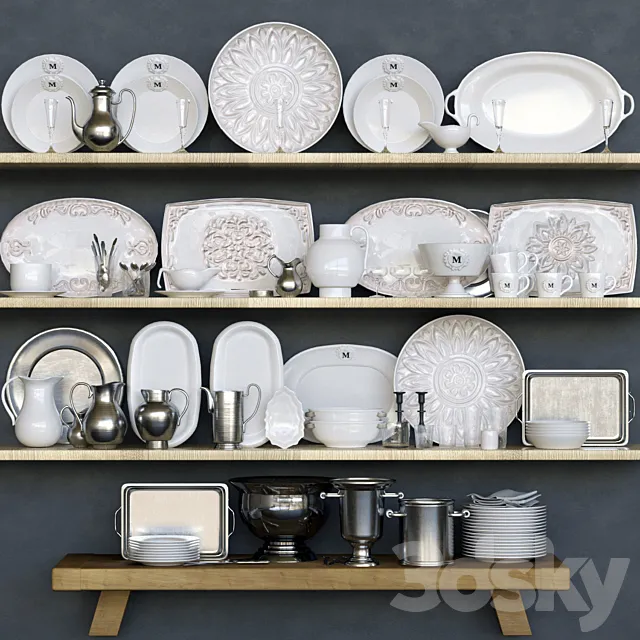 Service shelf. Dishes 10 Free Download