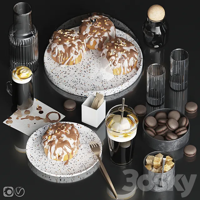 Serving for cafe restaurant 8 3D Model