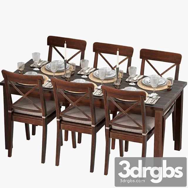 Serving-table + chair 2 3D Model Free