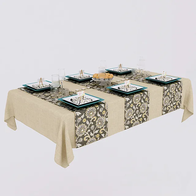 Serving with cupcakes 3D Model