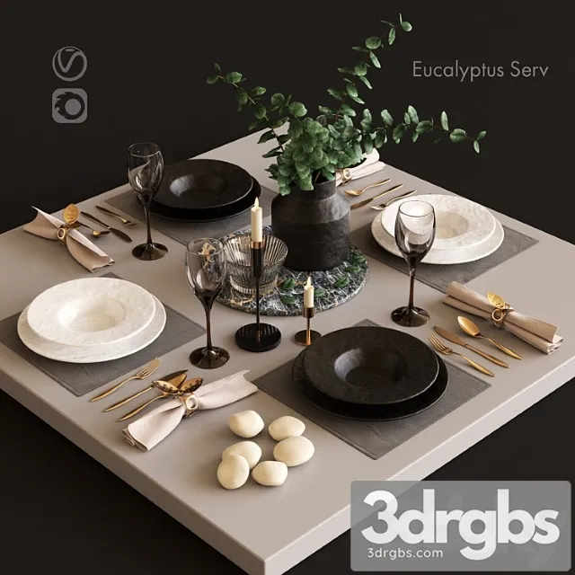 Serving With Eucalyptus 3D Model Free