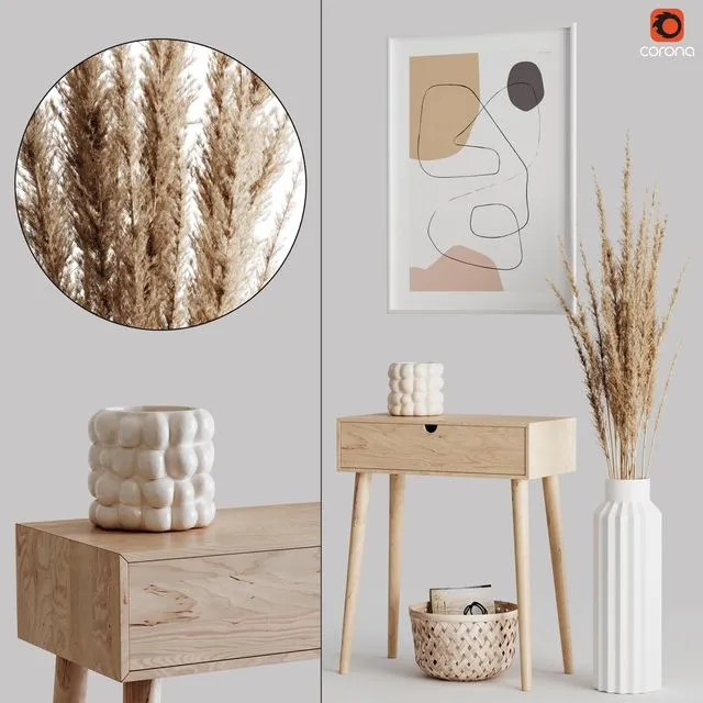 Set 04 pampas & Console 3D Model