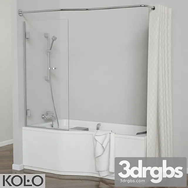 Set Baths Comfort Plus Tm Kolo With Glass Curtains and Soft 3D Model Free
