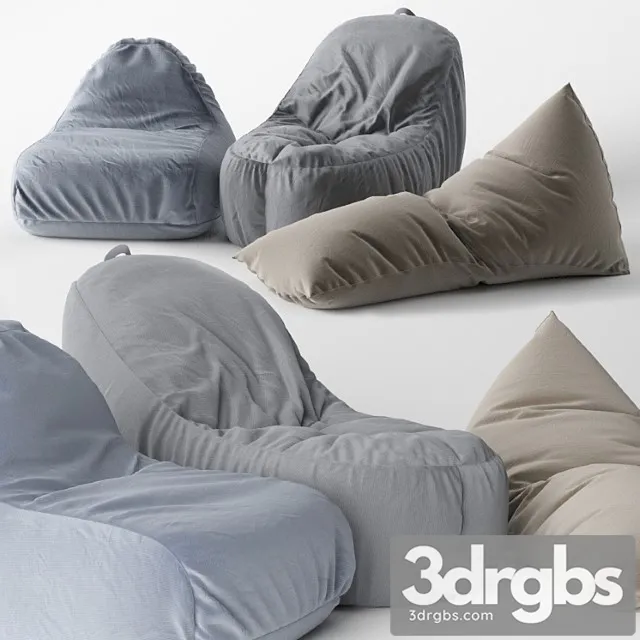 Set bean bags (ikea and woodnotes) 3D Model Free