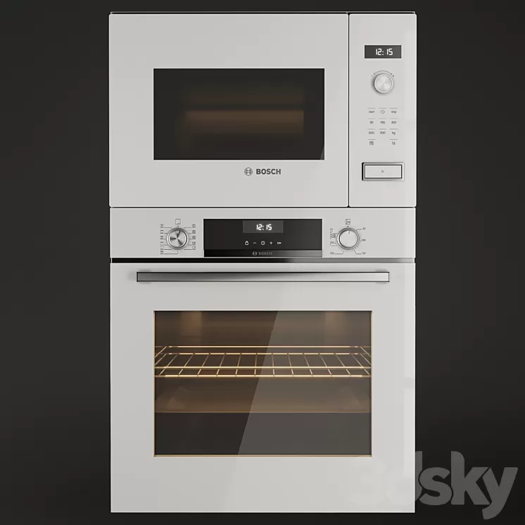 Set Bosch oven 3D Model