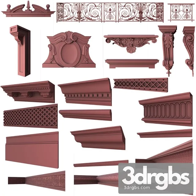 Set Classical Elements 3D Model Download