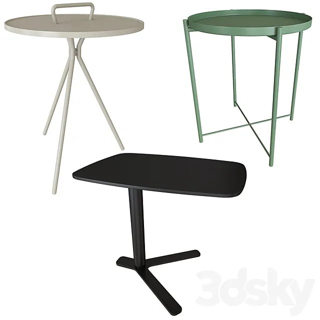 Set coffee table 002. IKEA GLADOM. YO Lapalma. Jersey 3DModel