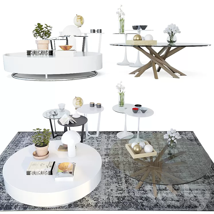 Set coffee tables Sattelan Italia 2 3D Model