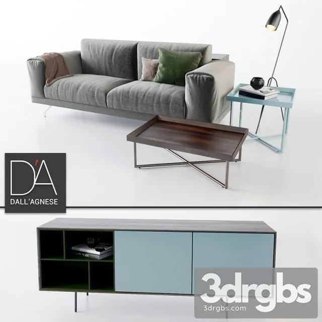 Set Dallagnese Sofa 01 3D Model Free