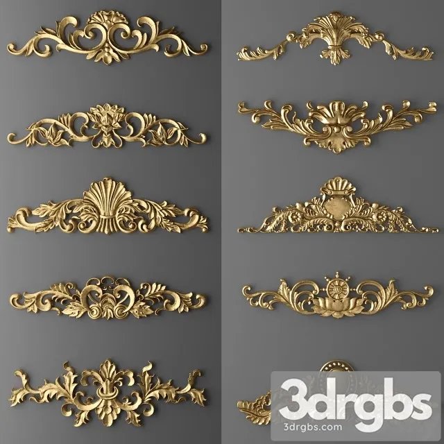 Set Decor Stucco 2 3D Model Free