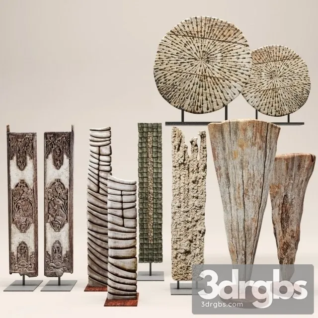 Set Decorative Figurines 3D Model Free