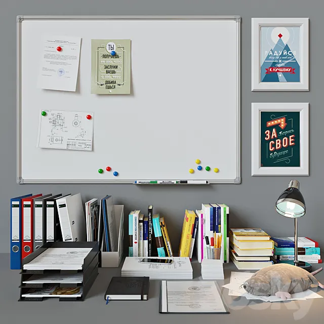 Set detail to the office 3DModel