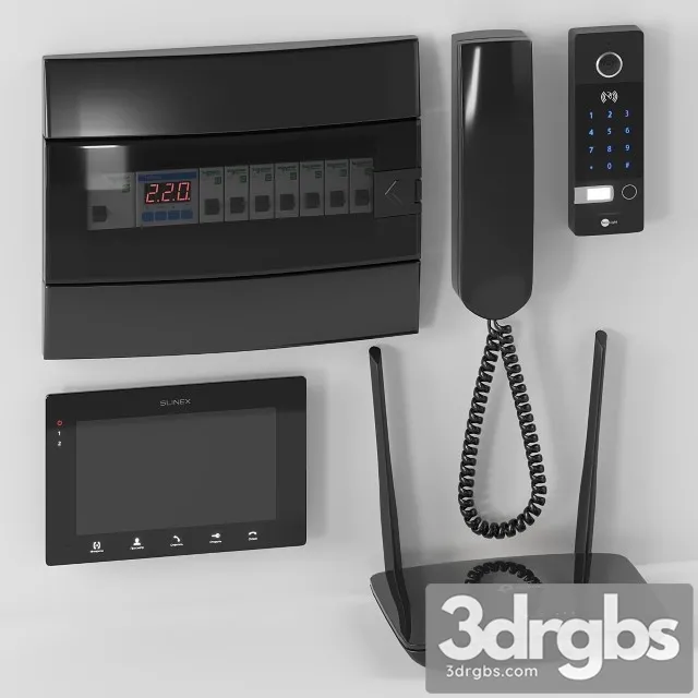 Set Electrical Equipment For The Corridor 3D Model Free