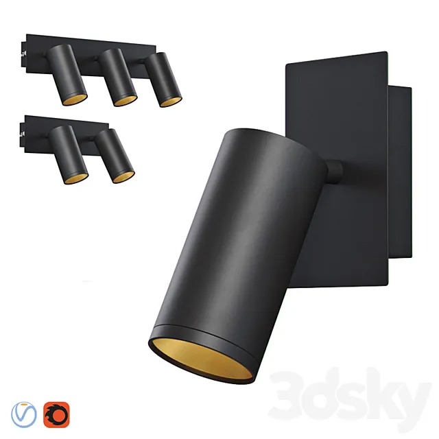 Set Eurosvet Fleur 20066 _ 123 Black _ Gold 3D Model
