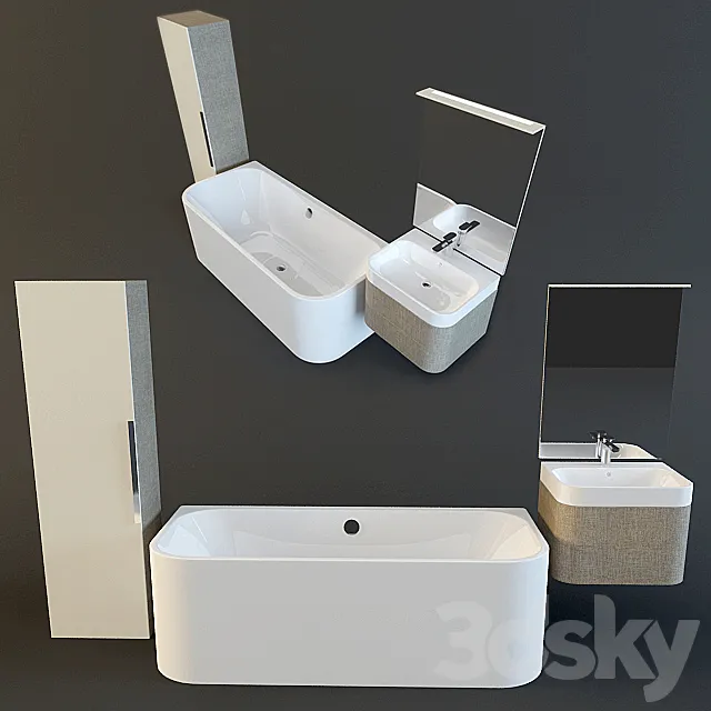 Set for bath Duravit Happy D2 3D Model