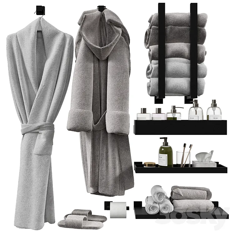 Set for bathroom and bathroom 2 3D Model Free