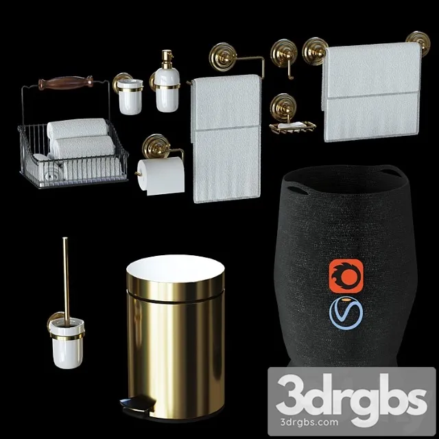 Set For Bathrooms 3D Model Free