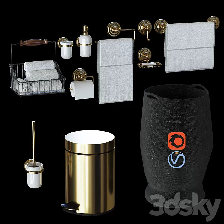 Set for bathrooms 3D Model