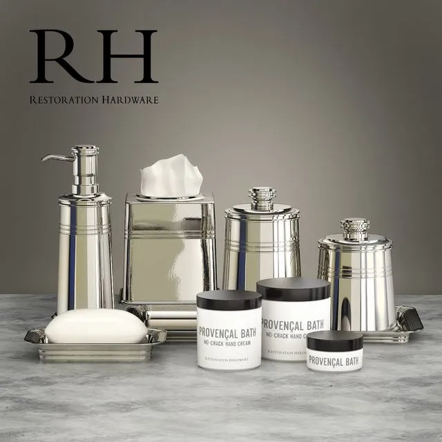 Set for bathrooms Restoration Hardware METAL APOTHECARY ACCESSORIES 3D Model