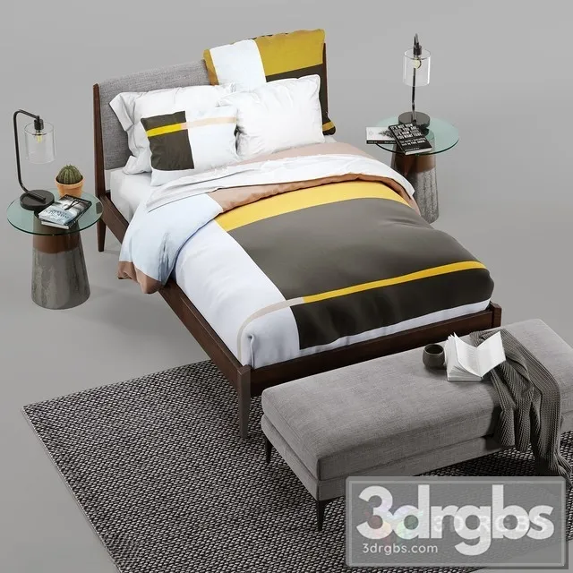 Set for bedroom Westelm 3D Model Free