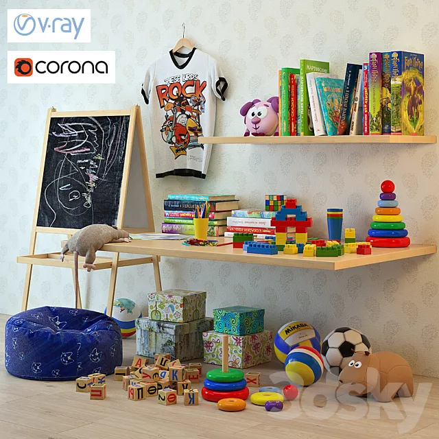 Set for children's little things 3DModel