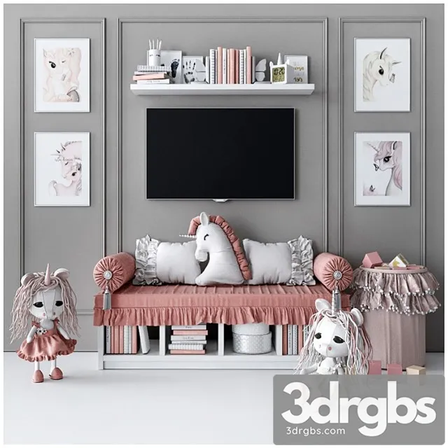 Set For Decorating A Children 3D Model Free