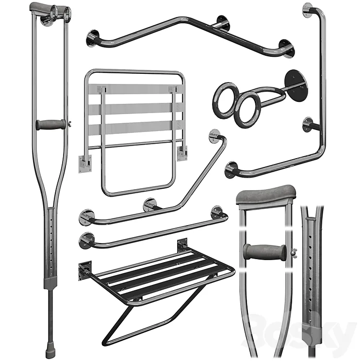 Set for disabled people 3 3D Model Free Download