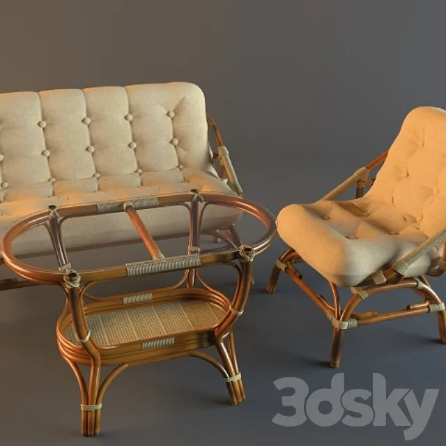 Set for rest of rattan 3DModel